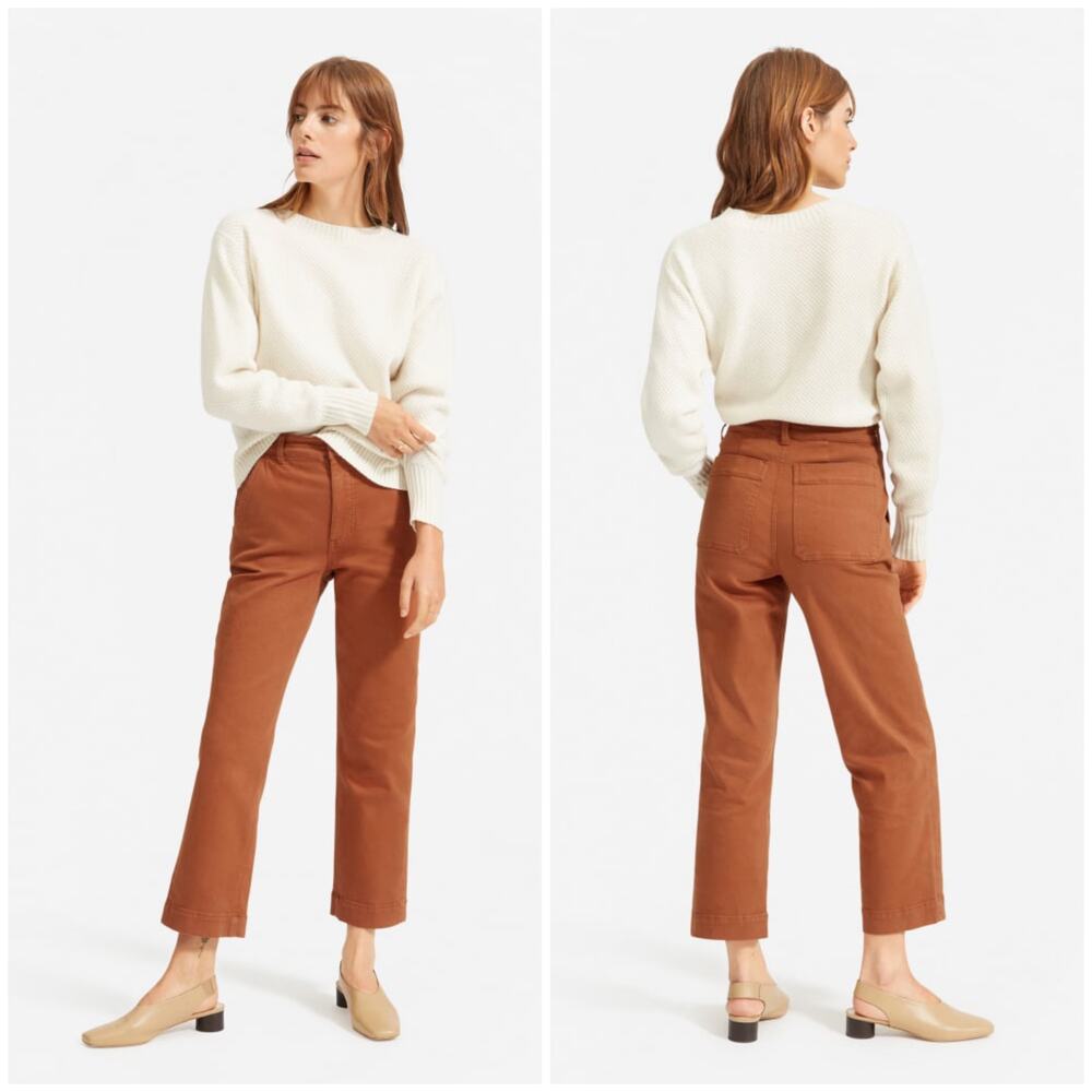 Everlane Straight Leg Crop Pant Cocoa Brown